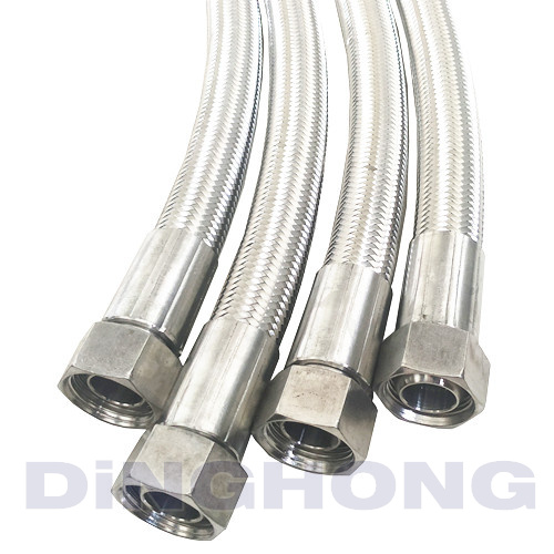 NPT thread stainless steel braided teflon hose