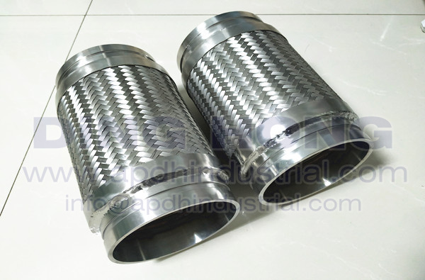 Braided metal hose with groove couplings