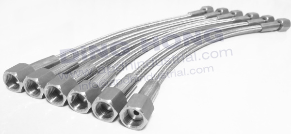 Stainless steel braided teflon hose assembly